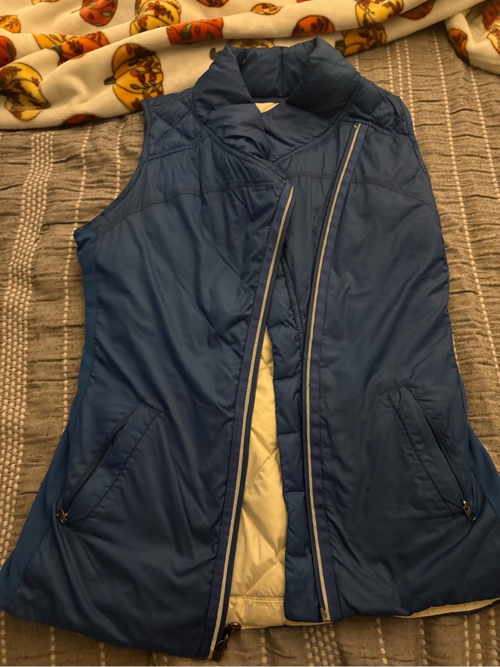 lululemon athletica Navy Blue Quilted Zip Vest